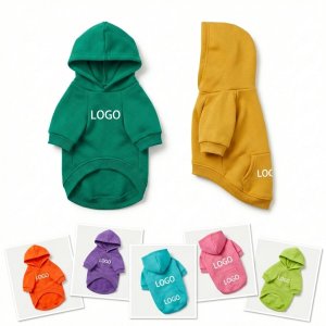 Soft Fleece-Lined Pet Hoodie for Small Breeds with Ribbed Cuffs